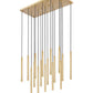 Z-Lite Forest 17-Light LED-Integrated Modern Gold Steel Linear Chandelier