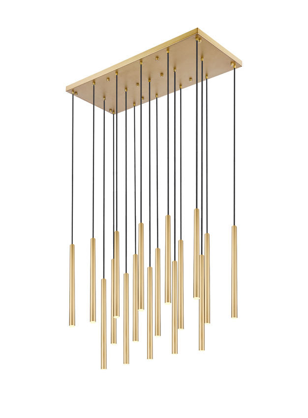 Z-Lite Forest 17-Light LED-Integrated Modern Gold Steel Linear Chandelier