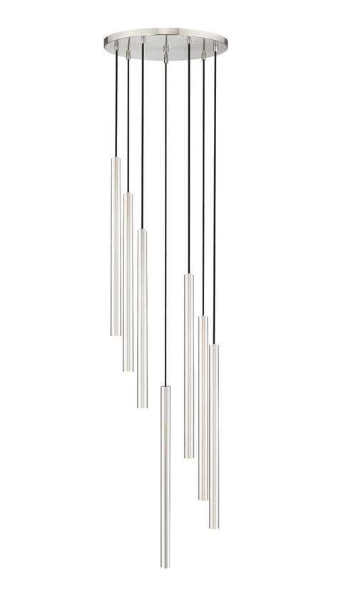 Z-Lite Forest 18" 7-Light LED-Integrated Brushed Nickel Steel Chandelier