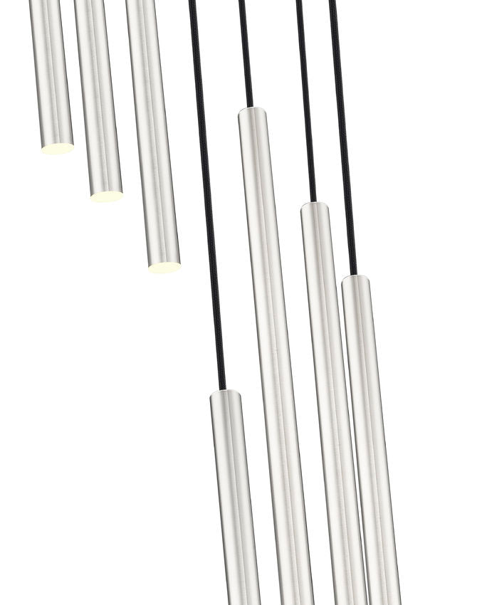 Z-Lite Forest 18" 7-Light LED-Integrated Brushed Nickel Steel Chandelier