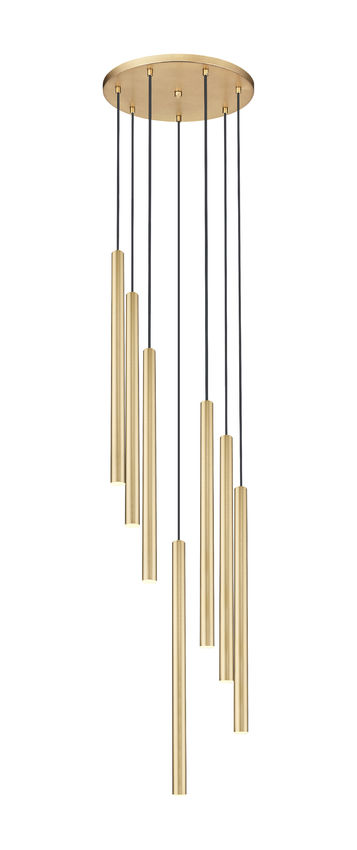 Z-Lite Forest 18" 7-Light LED-Integrated Modern Gold Steel Chandelier