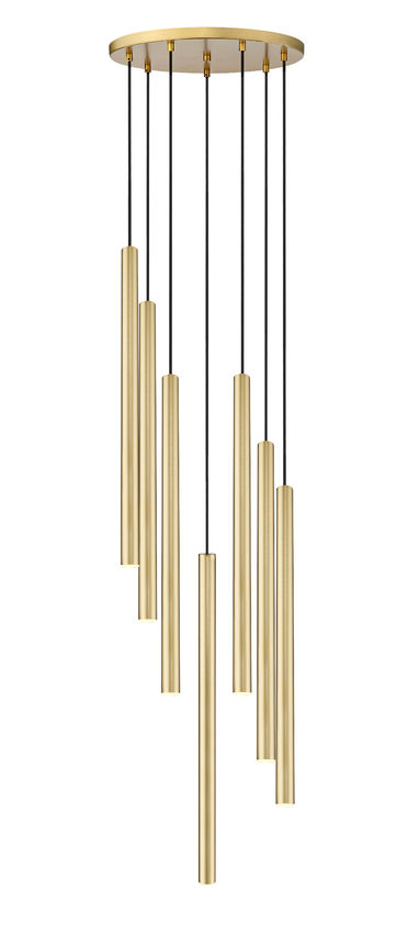 Z-Lite Forest 18" 7-Light LED-Integrated Modern Gold Steel Chandelier