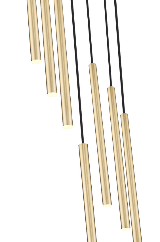 Z-Lite Forest 18" 7-Light LED-Integrated Modern Gold Steel Chandelier