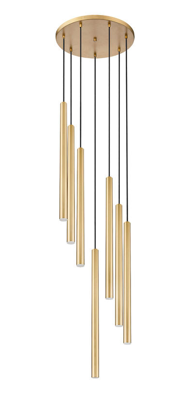 Z-Lite Forest 18" 7-Light LED-Integrated Modern Gold Steel Chandelier