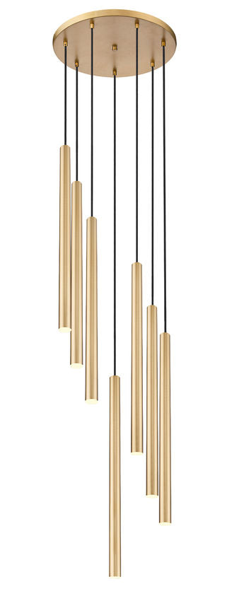Z-Lite Forest 18" 7-Light LED-Integrated Modern Gold Steel Chandelier