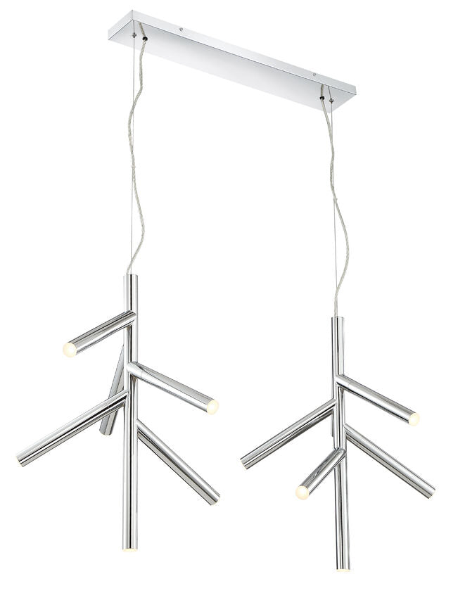 Z-Lite Forest 20" 12-Light LED Chrome Steel Pendant Light