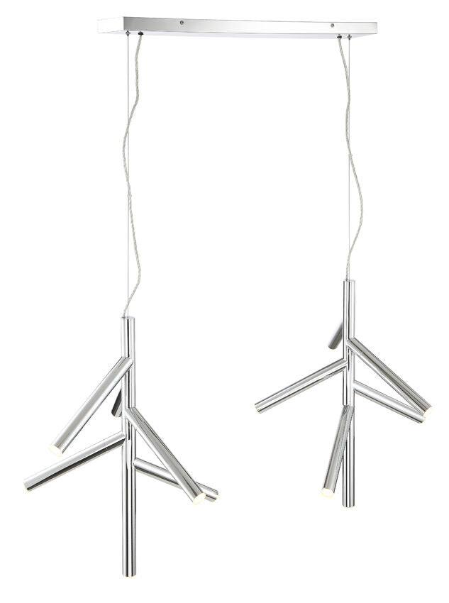 Z-Lite Forest 20" 12-Light LED Chrome Steel Pendant Light