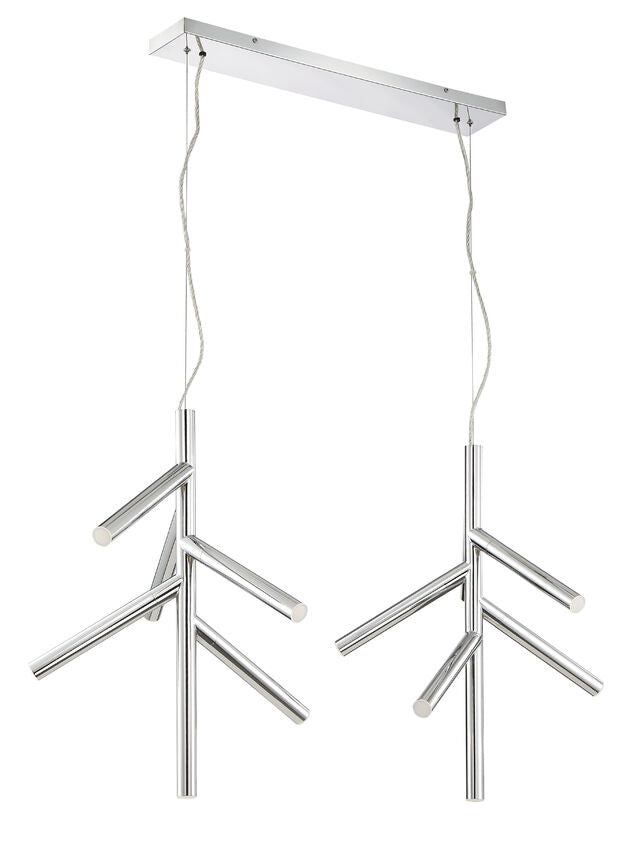 Z-Lite Forest 20" 12-Light LED Chrome Steel Pendant Light