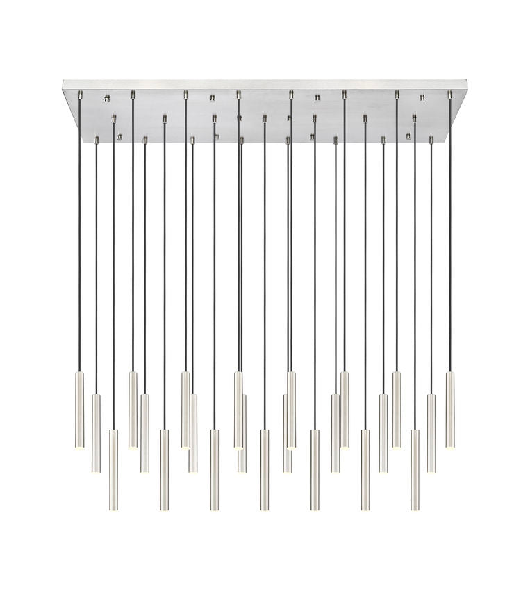 Z-Lite Forest 23-Light LED-Integrated Brushed Nickel Steel Linear Chandelier