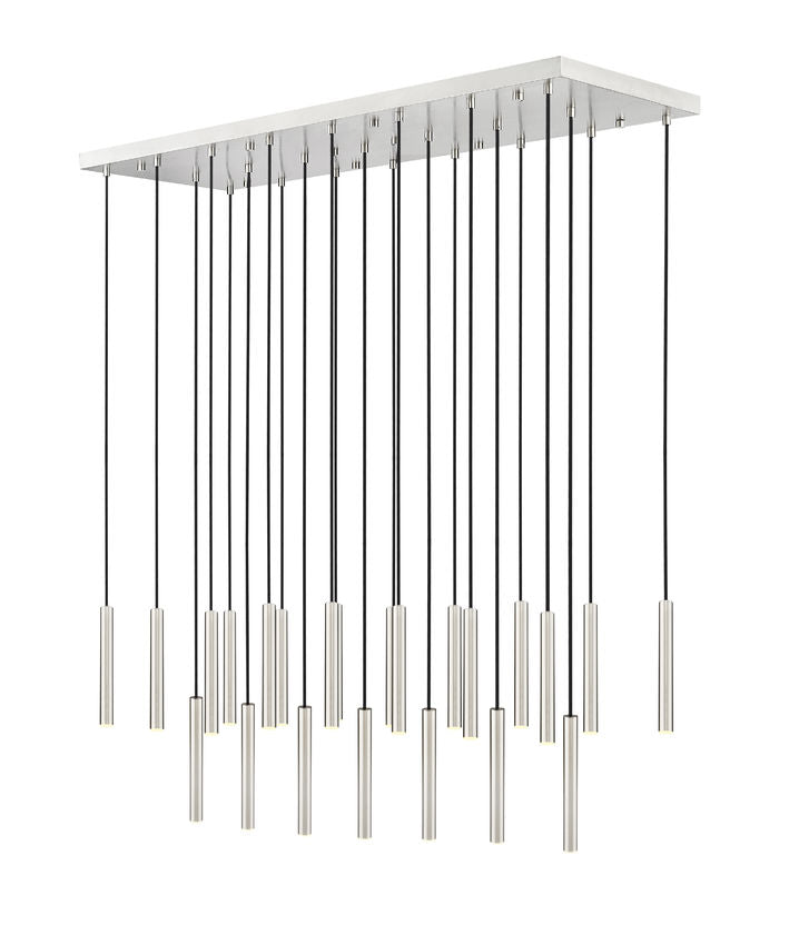 Z-Lite Forest 23-Light LED-Integrated Brushed Nickel Steel Linear Chandelier