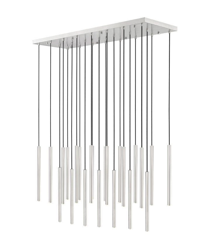 Z-Lite Forest 23-Light LED-Integrated Brushed Nickel Steel Linear Chandelier