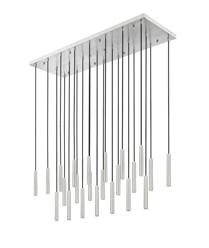 Z-Lite Forest 23-Light LED-Integrated Brushed Nickel Steel Linear Chandelier