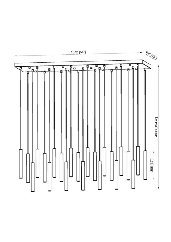 Z-Lite Forest 23-Light LED-Integrated Brushed Nickel Steel Linear Chandelier