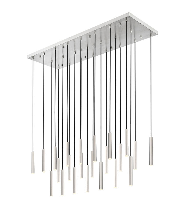 Z-Lite Forest 23-Light LED-Integrated Brushed Nickel Steel Linear Chandelier
