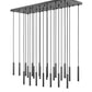 Z-Lite Forest 23-Light LED-Integrated Matte Black Steel Linear Chandelier