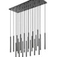 Z-Lite Forest 23-Light LED-Integrated Matte Black Steel Linear Chandelier