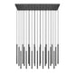 Z-Lite Forest 23-Light LED-Integrated Matte Black Steel Linear Chandelier