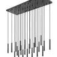 Z-Lite Forest 23-Light LED-Integrated Matte Black Steel Linear Chandelier
