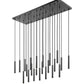 Z-Lite Forest 23-Light LED-Integrated Matte Black Steel Linear Chandelier