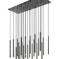 Z-Lite Forest 23-Light LED-Integrated Matte Black Steel Linear Chandelier