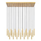 Z-Lite Forest 23-Light LED-Integrated Modern Gold Steel Linear Chandelier
