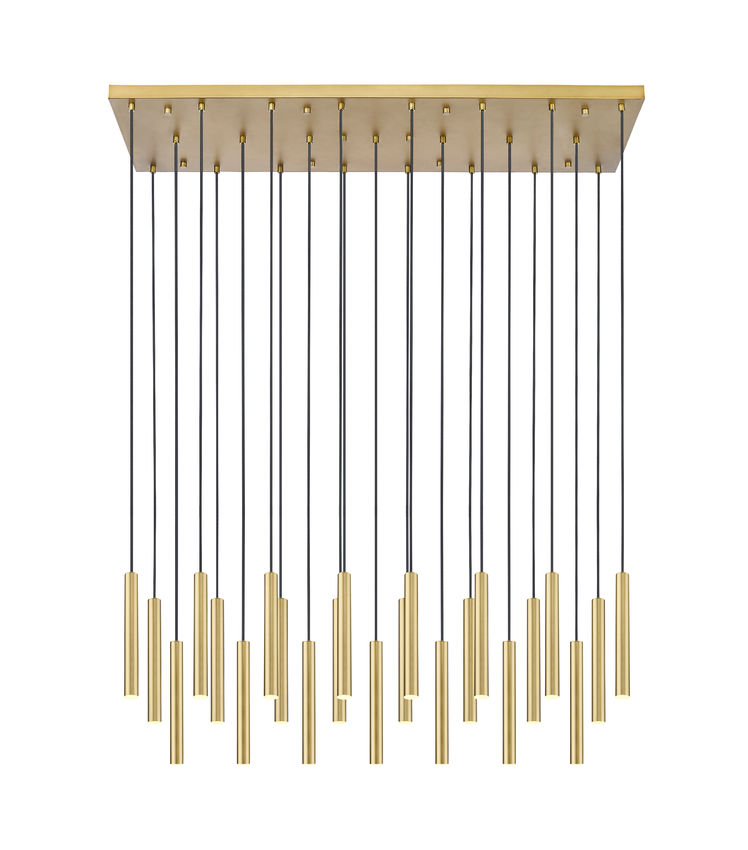 Z-Lite Forest 23-Light LED-Integrated Modern Gold Steel Linear Chandelier