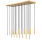 Z-Lite Forest 23-Light LED-Integrated Modern Gold Steel Linear Chandelier