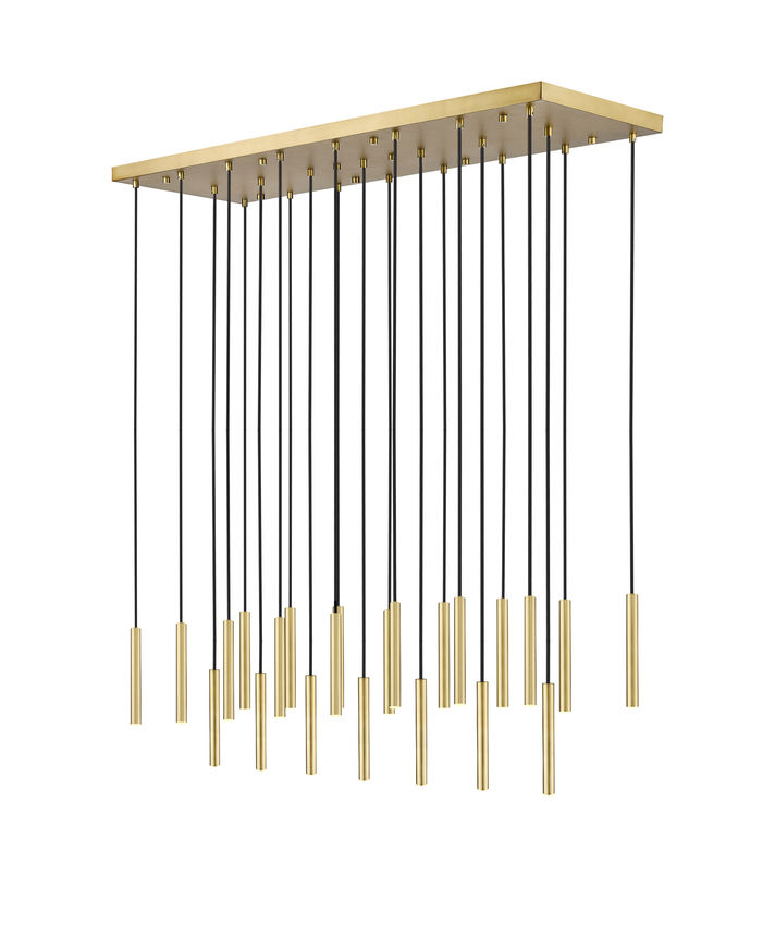 Z-Lite Forest 23-Light LED-Integrated Modern Gold Steel Linear Chandelier