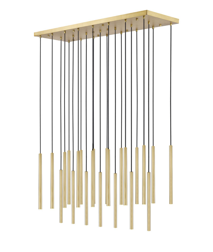 Z-Lite Forest 23-Light LED-Integrated Modern Gold Steel Linear Chandelier