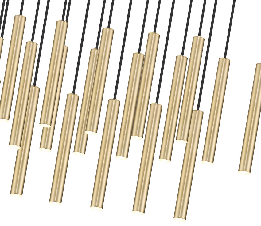 Z-Lite Forest 23-Light LED-Integrated Modern Gold Steel Linear Chandelier