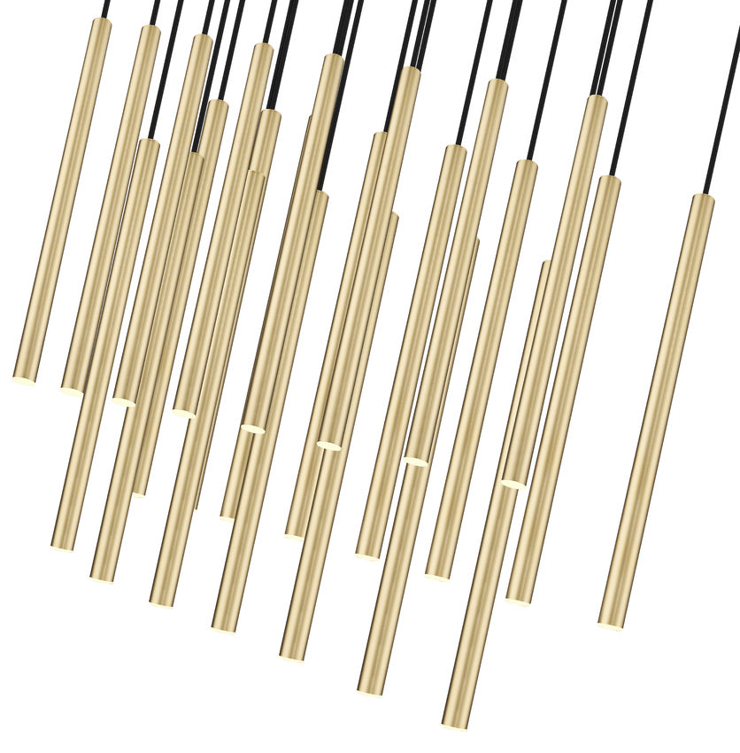 Z-Lite Forest 23-Light LED-Integrated Modern Gold Steel Linear Chandelier