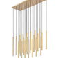 Z-Lite Forest 23-Light LED-Integrated Modern Gold Steel Linear Chandelier