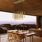 Z-Lite Forest 23-Light LED-Integrated Modern Gold Steel Linear Chandelier