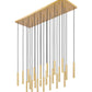 Z-Lite Forest 23-Light LED-Integrated Modern Gold Steel Linear Chandelier
