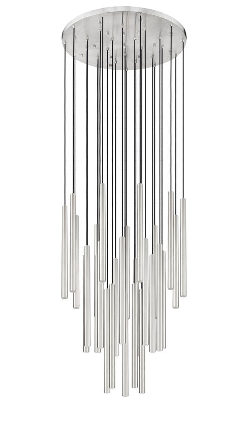 Z-Lite Forest 27-Light LED-Integrated Brushed Nickel Steel Chandelier