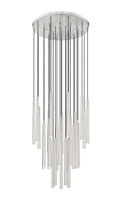 Z-Lite Forest 27-Light LED-Integrated Brushed Nickel Steel Chandelier