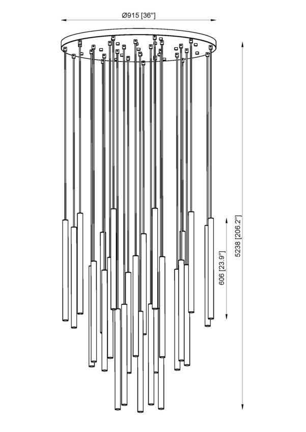 Z-Lite Forest 27-Light LED-Integrated Matte Black Steel Chandelier
