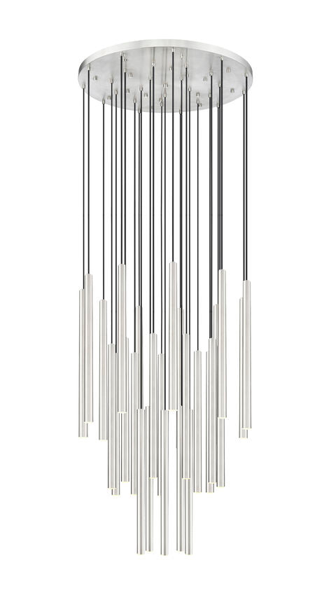 Z-Lite Forest 27-Light LED-Integrated Brushed Nickel Steel Chandelier