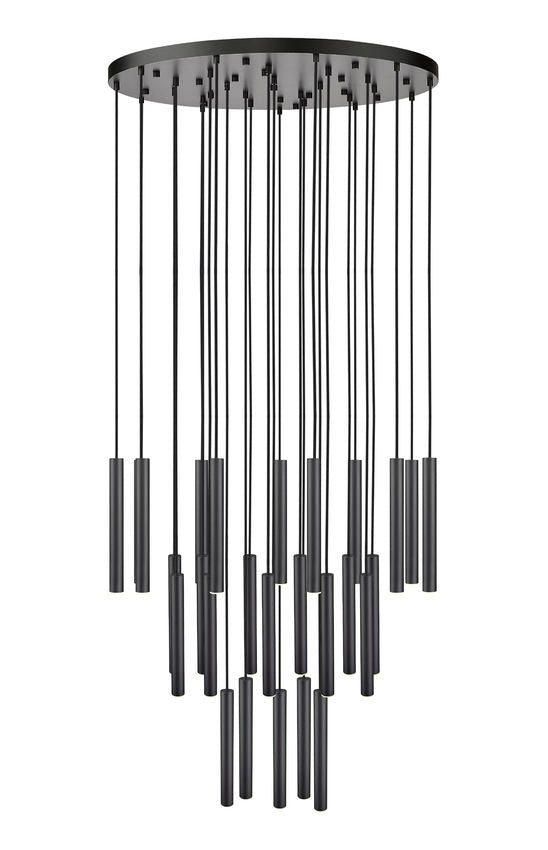 Z-Lite Forest 27-Light LED-Integrated Matte Black Steel Chandelier