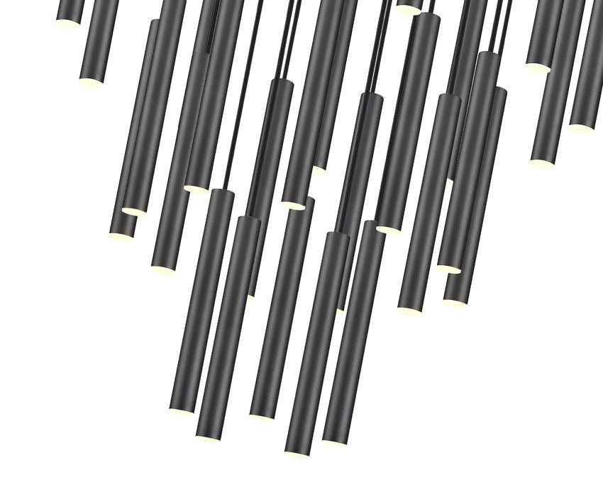 Z-Lite Forest 27-Light LED-Integrated Matte Black Steel Chandelier
