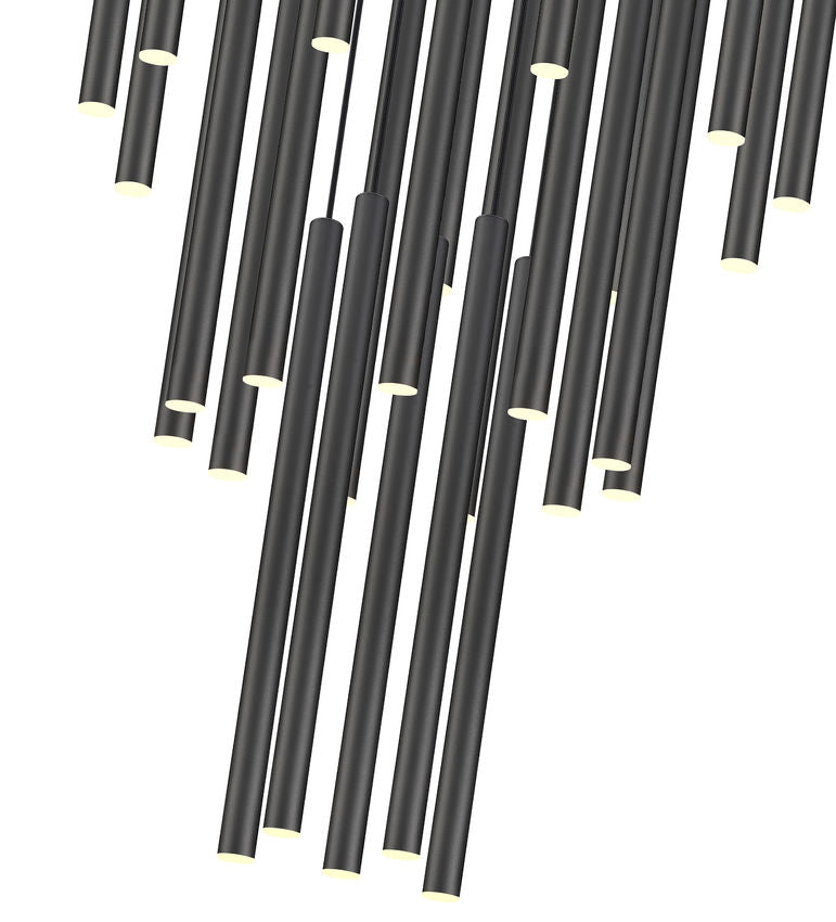 Z-Lite Forest 27-Light LED-Integrated Matte Black Steel Chandelier
