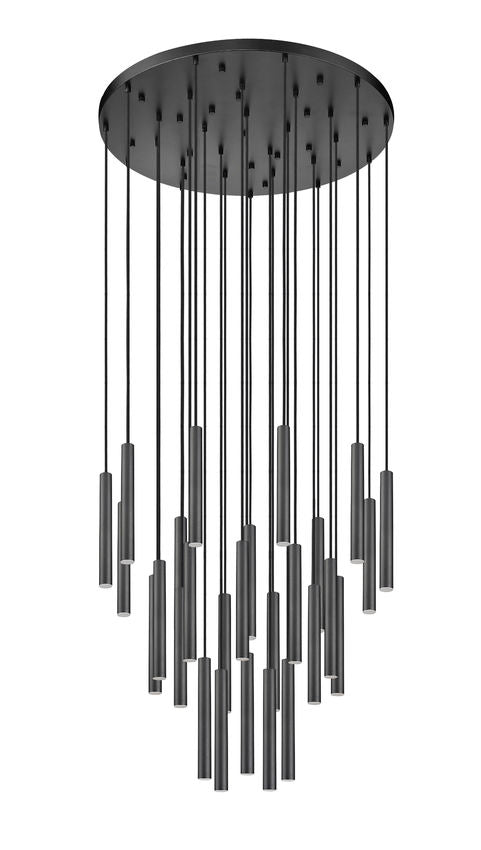 Z-Lite Forest 27-Light LED-Integrated Matte Black Steel Chandelier