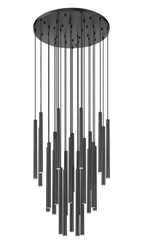 Z-Lite Forest 27-Light LED-Integrated Matte Black Steel Chandelier