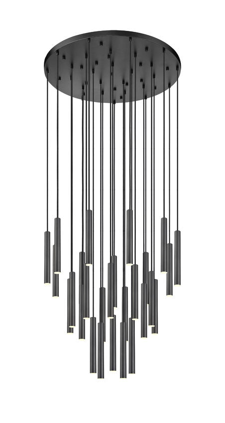 Z-Lite Forest 27-Light LED-Integrated Matte Black Steel Chandelier