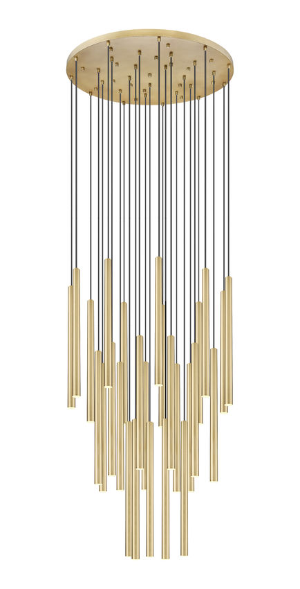 Z-Lite Forest 27-Light LED-Integrated Modern Gold Steel Chandelier