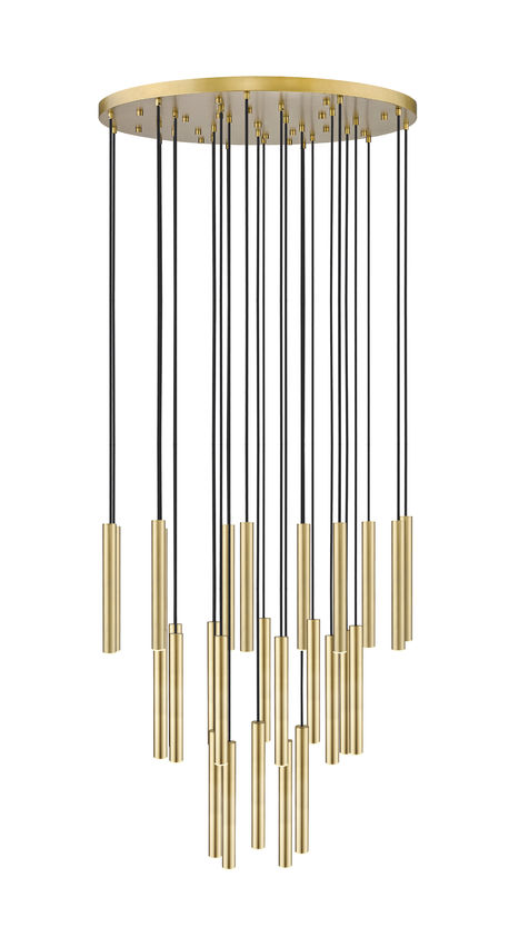 Z-Lite Forest 27-Light LED-Integrated Modern Gold Steel Chandelier