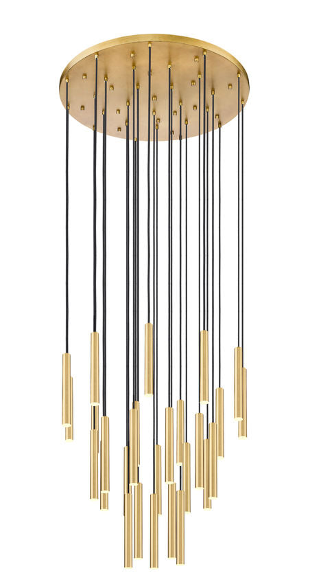 Z-Lite Forest 27-Light LED-Integrated Modern Gold Steel Chandelier