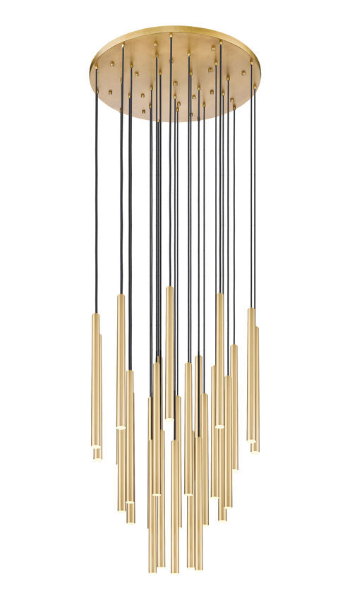 Z-Lite Forest 27-Light LED-Integrated Modern Gold Steel Chandelier