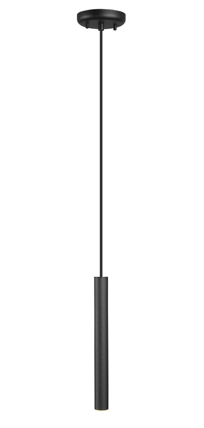 Z-Lite Forest 5" 1-Light LED Matte Black Steel Pendant Light