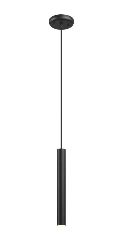 Z-Lite Forest 5" 1-Light LED Matte Black Steel Pendant Light